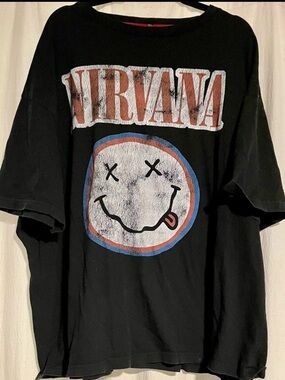 Men’s XXL Nirvana Black Graphic Tee - 100% Cotton- Gently Used